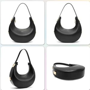 Keyli Black Hobo Bag with Curved Silhouette and Minimalist Design